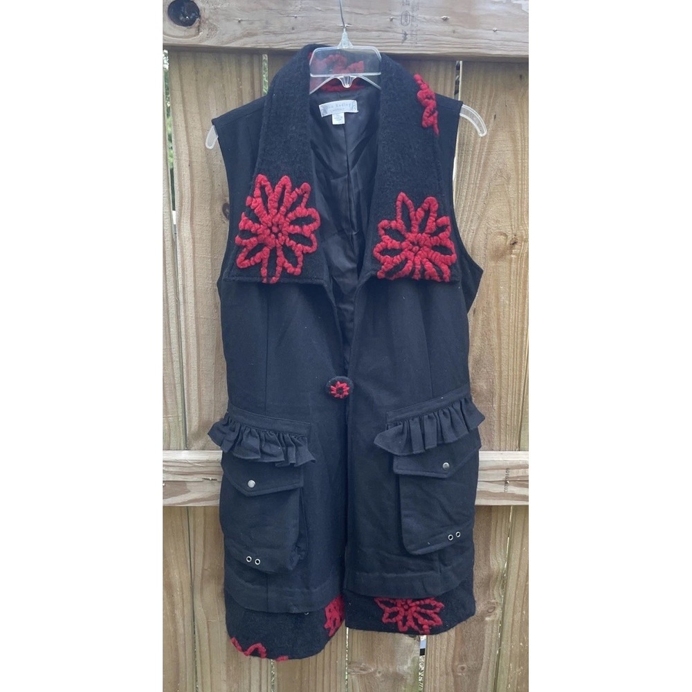 Boo Radley Wool Blend Vest Artsy Lagenlook Longline Pockets Size XL